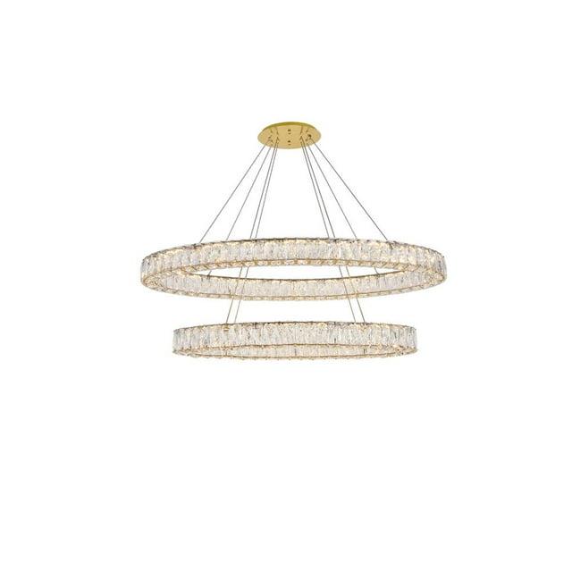 MONROE Pendant Light Transitional Gold Crystal Clear Black Stainless Steel