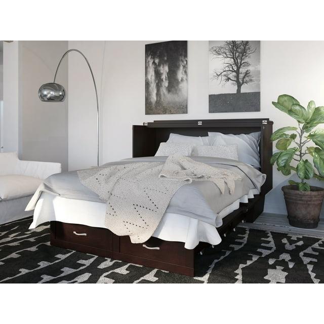 Queen Monroe Murphy Bed Chest with Memory Foam Mattress - AFI