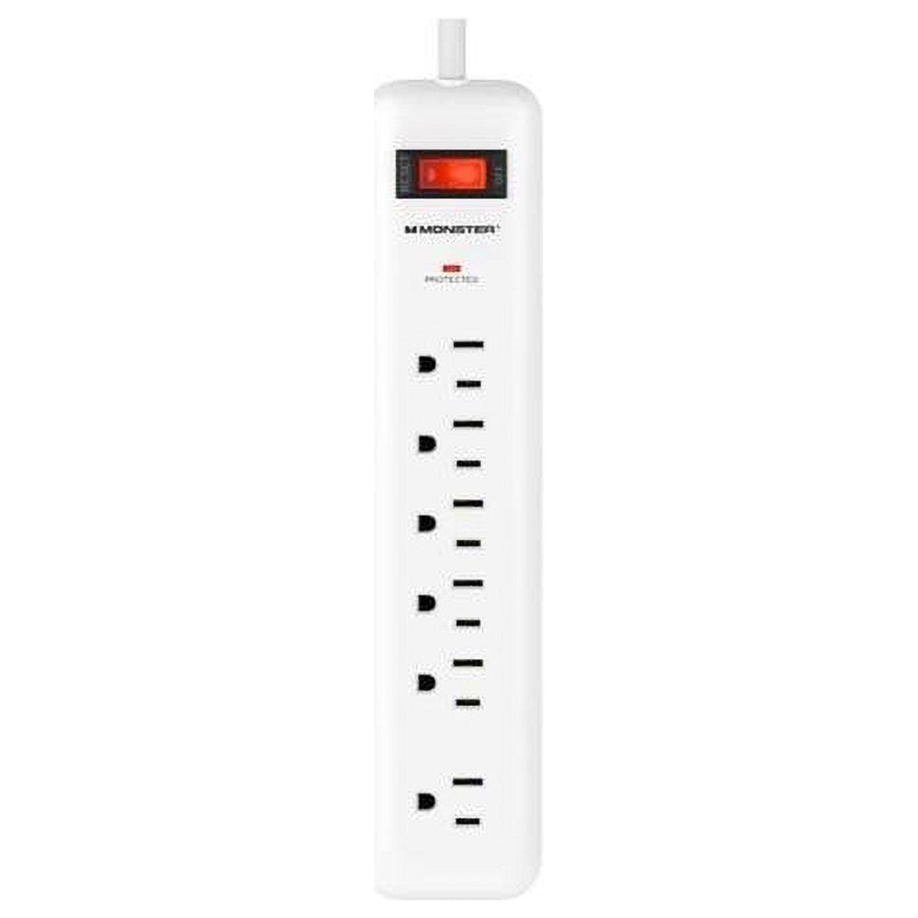 Monster 4 ft White 6-Outlet Surge Protector Power Strip