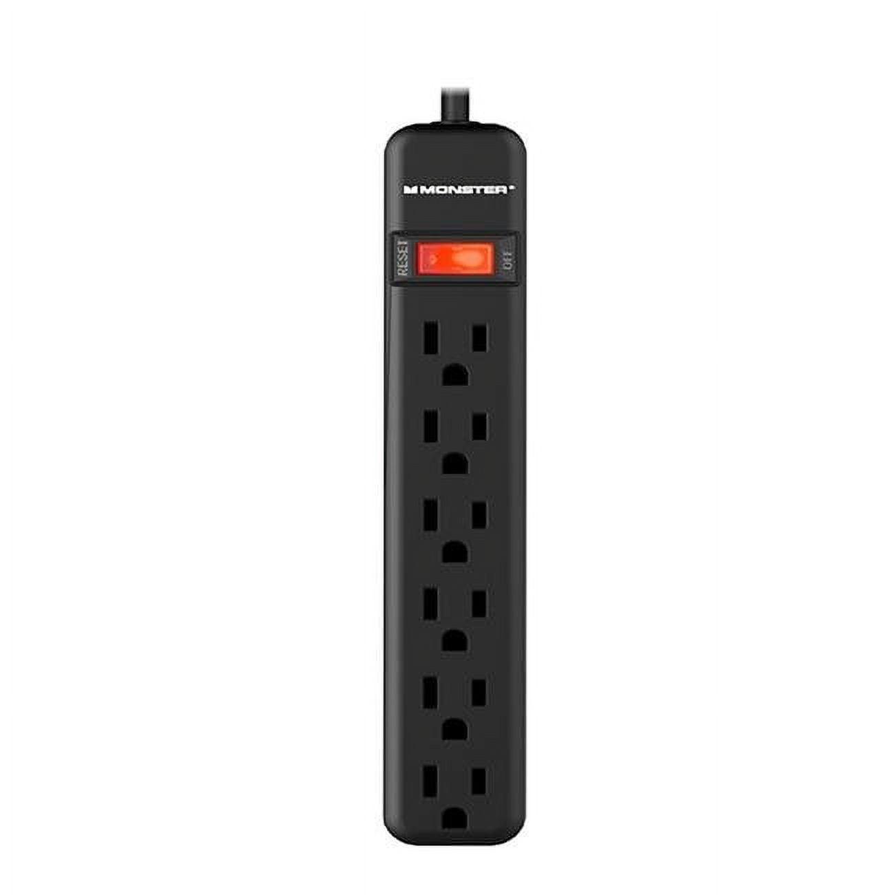 Monster 2 ft. Black 6-Outlet Surge Protector Power Strip