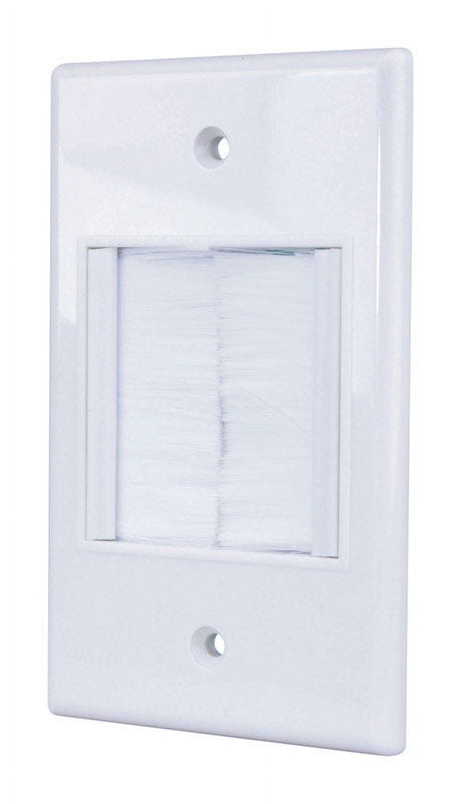 White Single-Gang WideMouth Brush Wall Plate