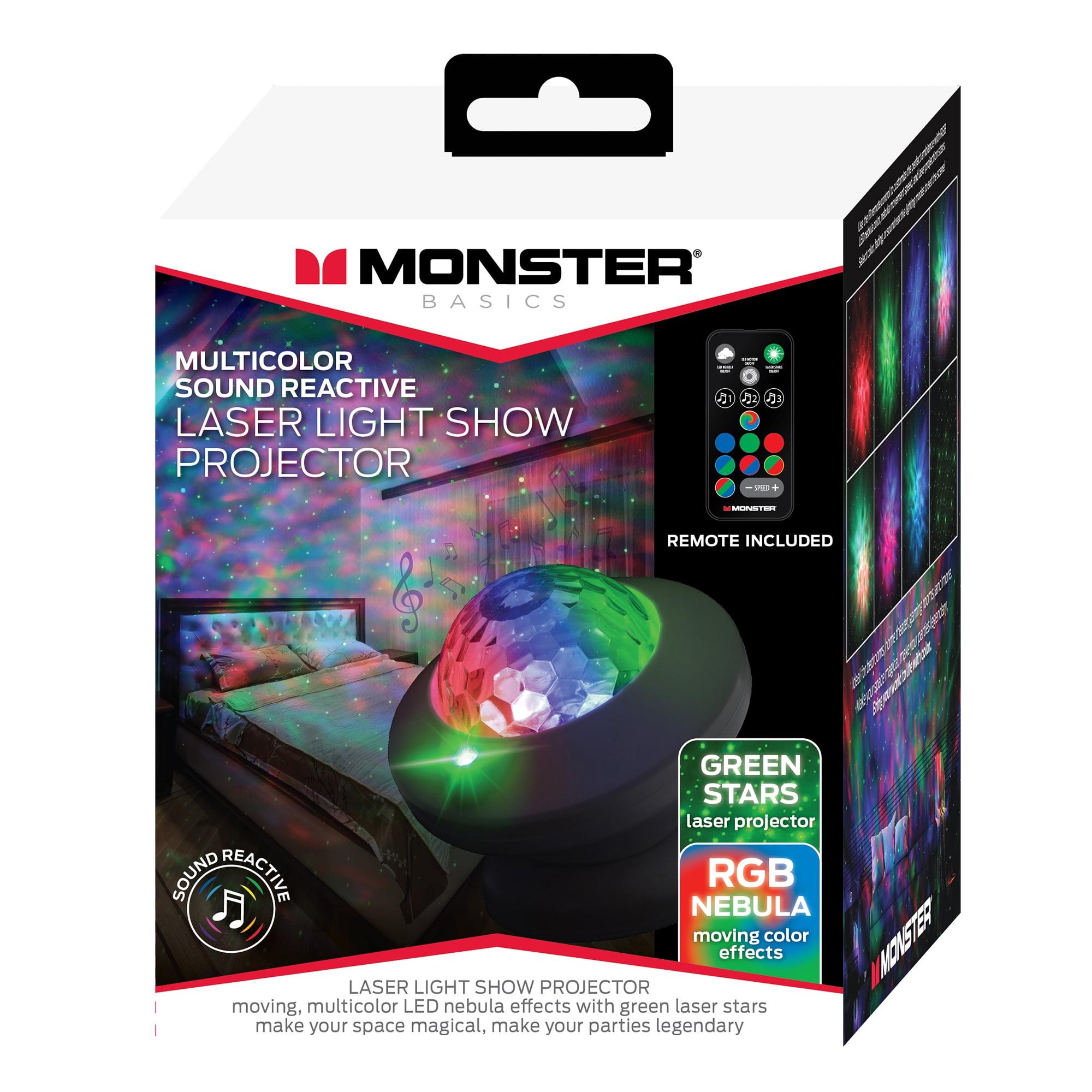Monster Laser Light Projector: Multicolored LED Nightlight, AC Adapter, Laser Projection Show, Indoor/Outdoor Use