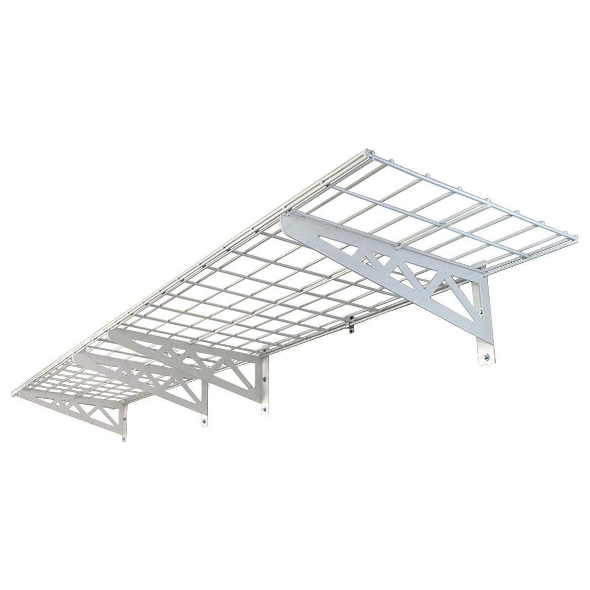 White Powder Coated Heavy Duty Garage Wall Shelf Set