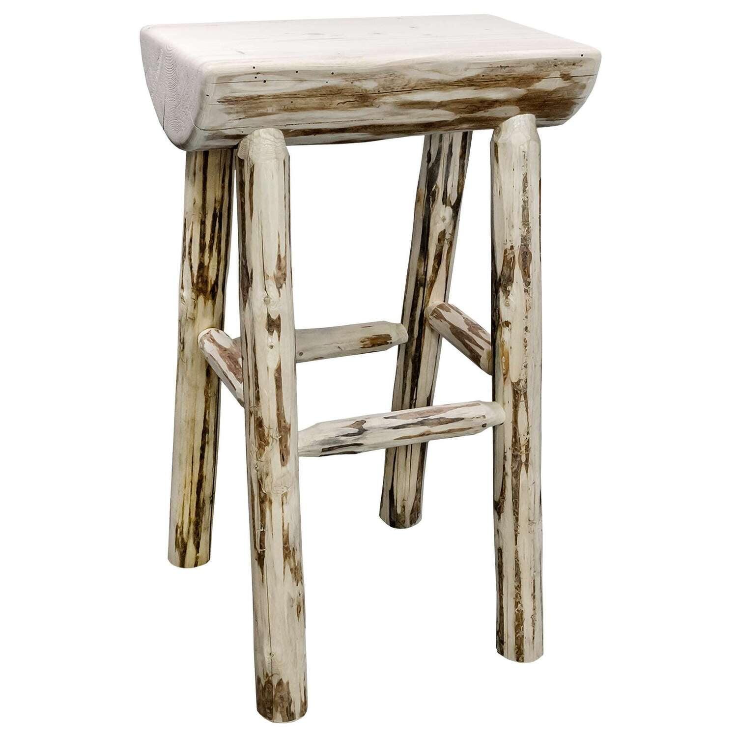 Montana Collection Counter Height Half Log Barstool, Ready to Finish