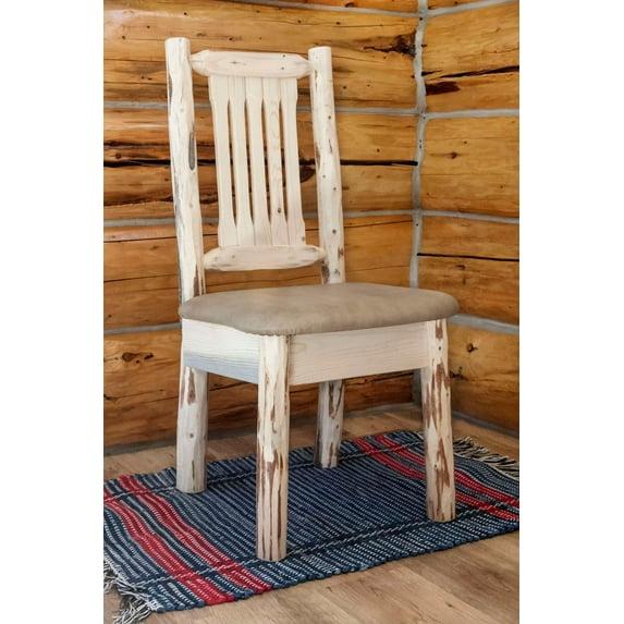 Clear Lacquer Finish Side Chair, Buckskin Pattern