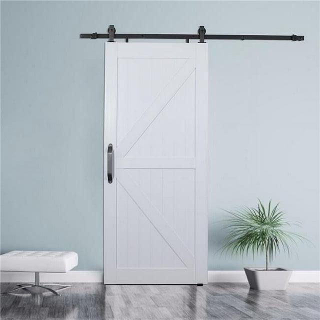 84 x 42 in. White H & K-Style PVC Barn Door Kit