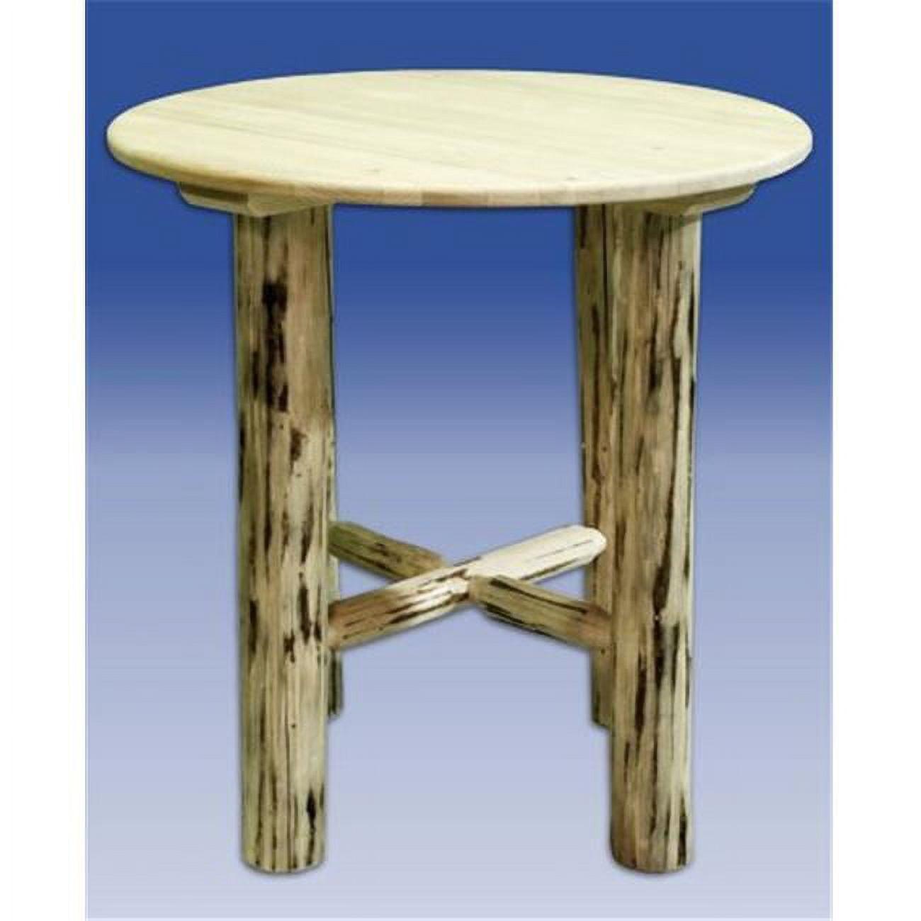 Rustic Round Lodge Pole Pine Bar Height Bistro Table