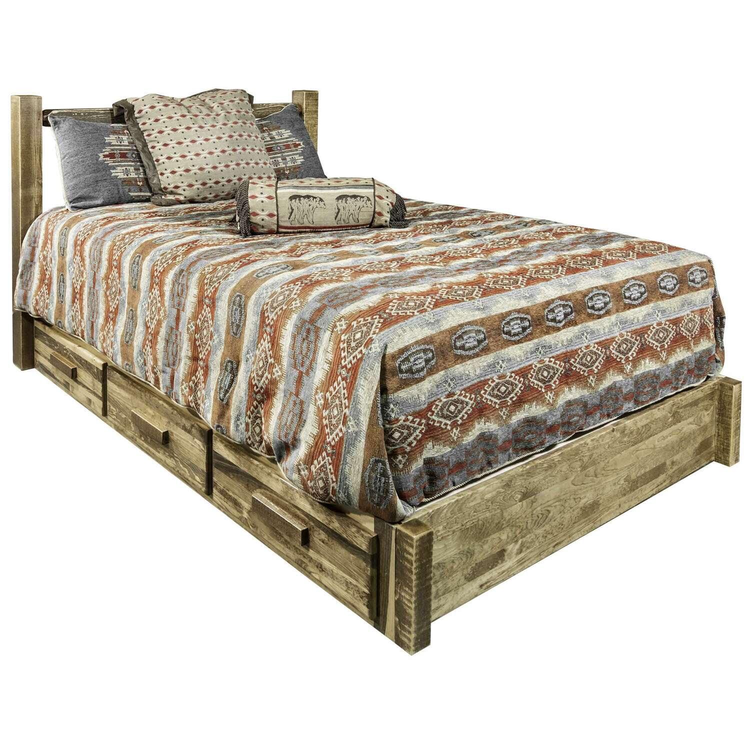 Montana Woodworks Homestead Storage Wood California King Platform Bed in Brown