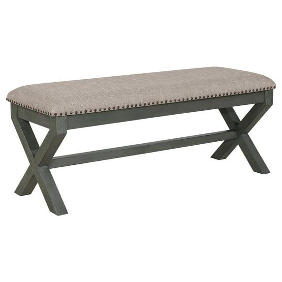 Monte Carlo Bench with Antique Gray Base in Gray Fabric