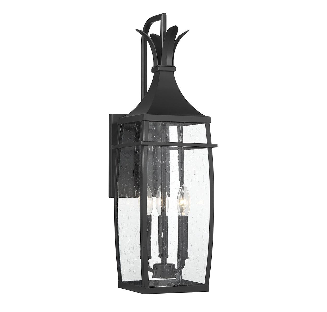 Montpelier 3-Light Outdoor Wall Lantern in Matte Black