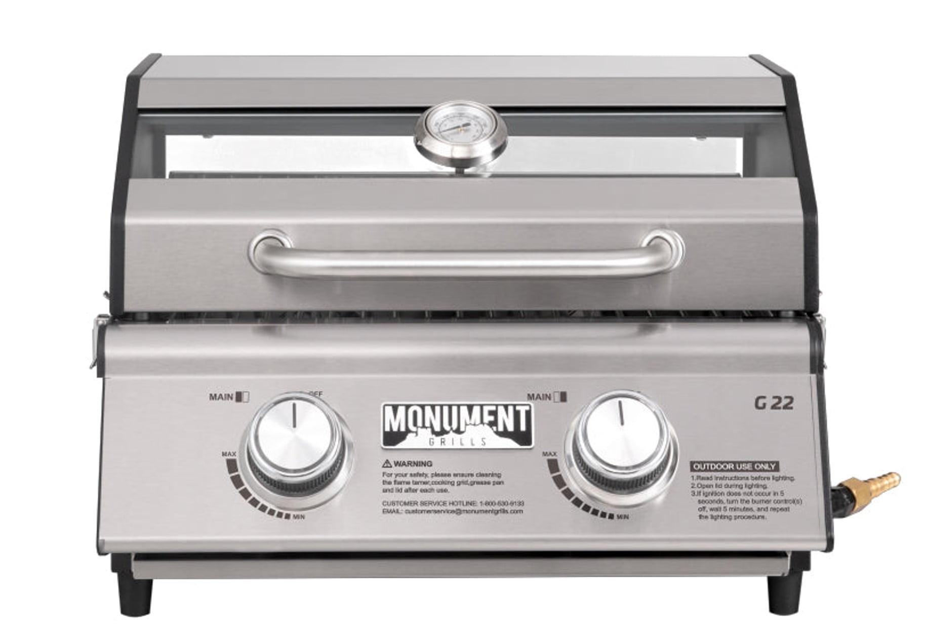 Monument Grills, Clearview 2 - Burner Portable Stainless Liquid Propane 15000 BTU Gas Grill