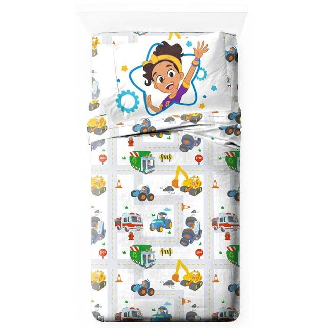 Moonbug Blippi How Does This Work 4 Piece Full Size Kids Sheet Set