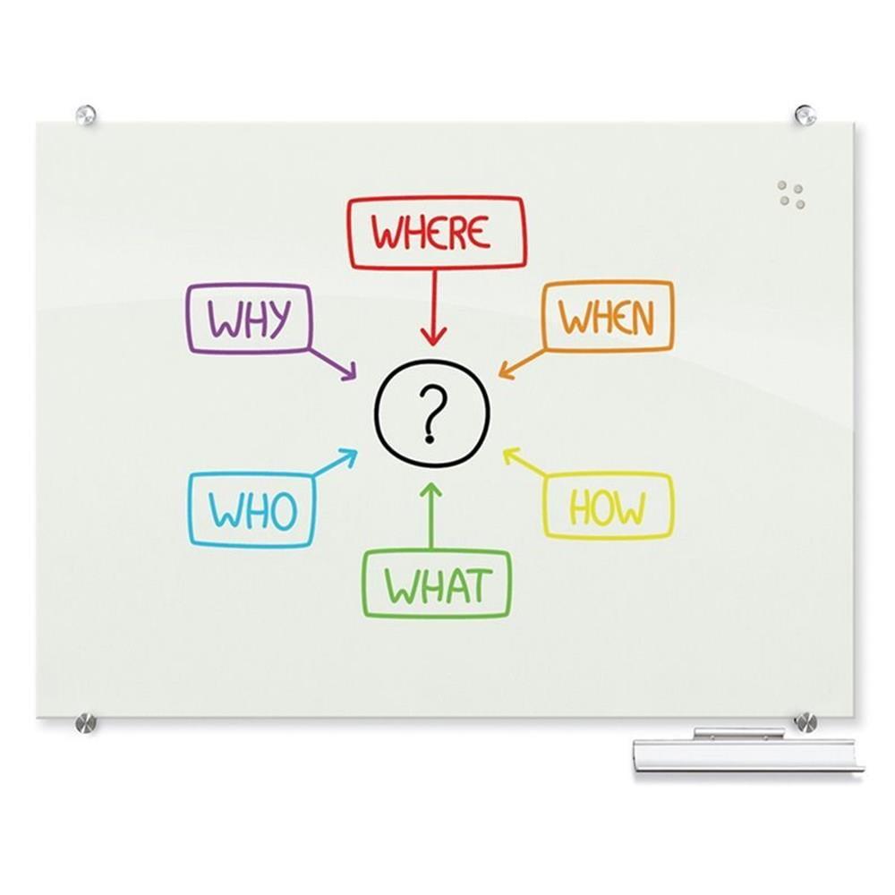 MooreCo Visionary Magnetic Wall Mounted Glass Dry Erase Board