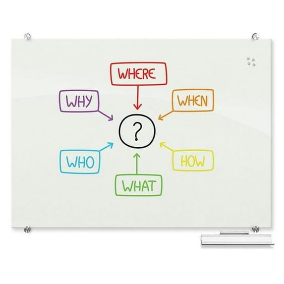 MooreCo Visionary Magnetic Wall Mounted Glass Dry Erase Board