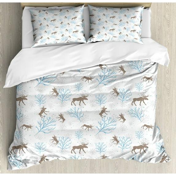 Ambesonne Moose Modern & Contemporary Duvet Cover Set