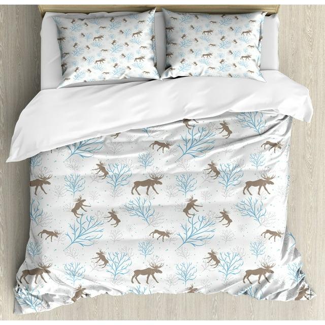 Ambesonne Moose Modern & Contemporary Duvet Cover Set