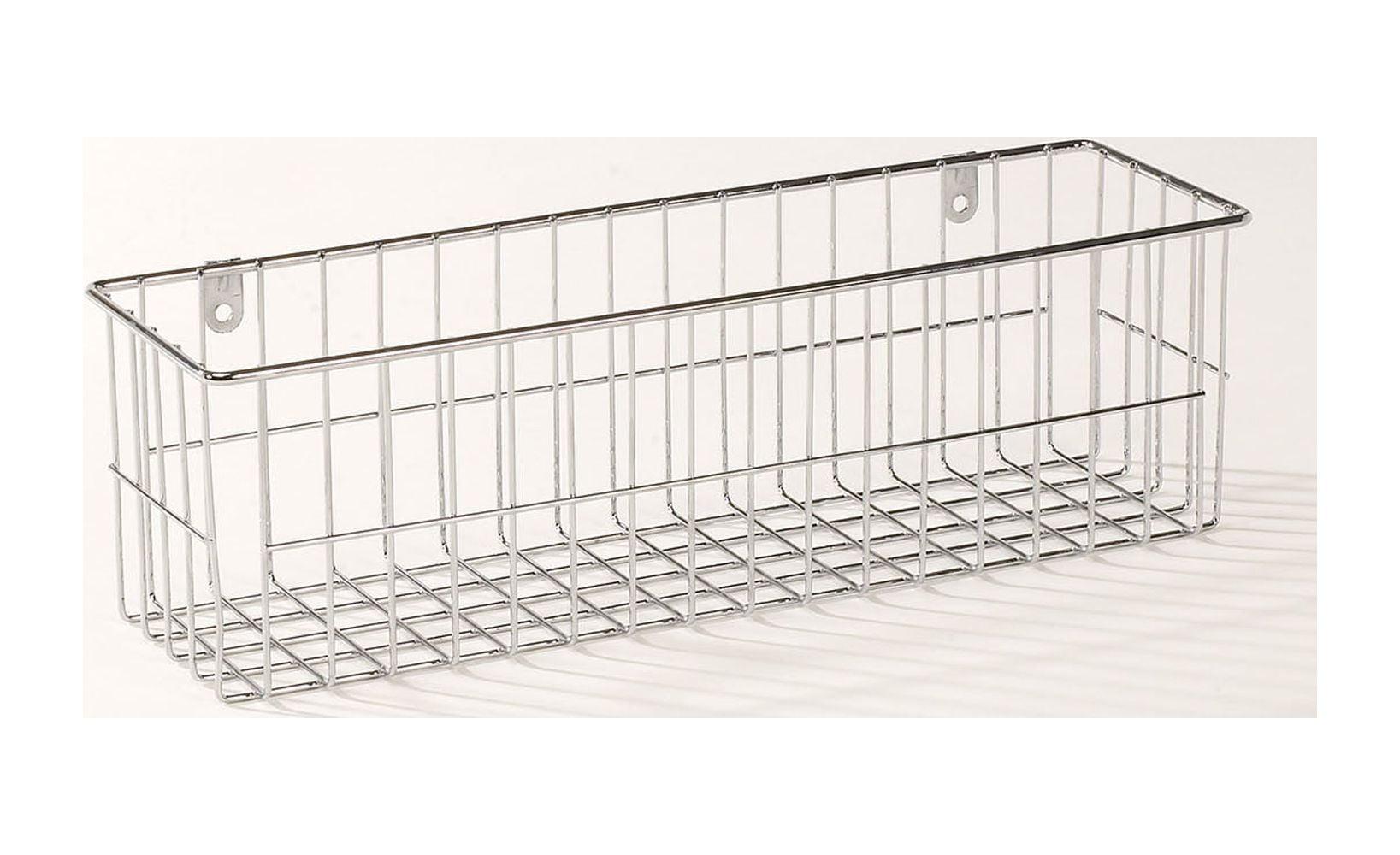 Medium Chrome Rectangular Wire Storage Basket