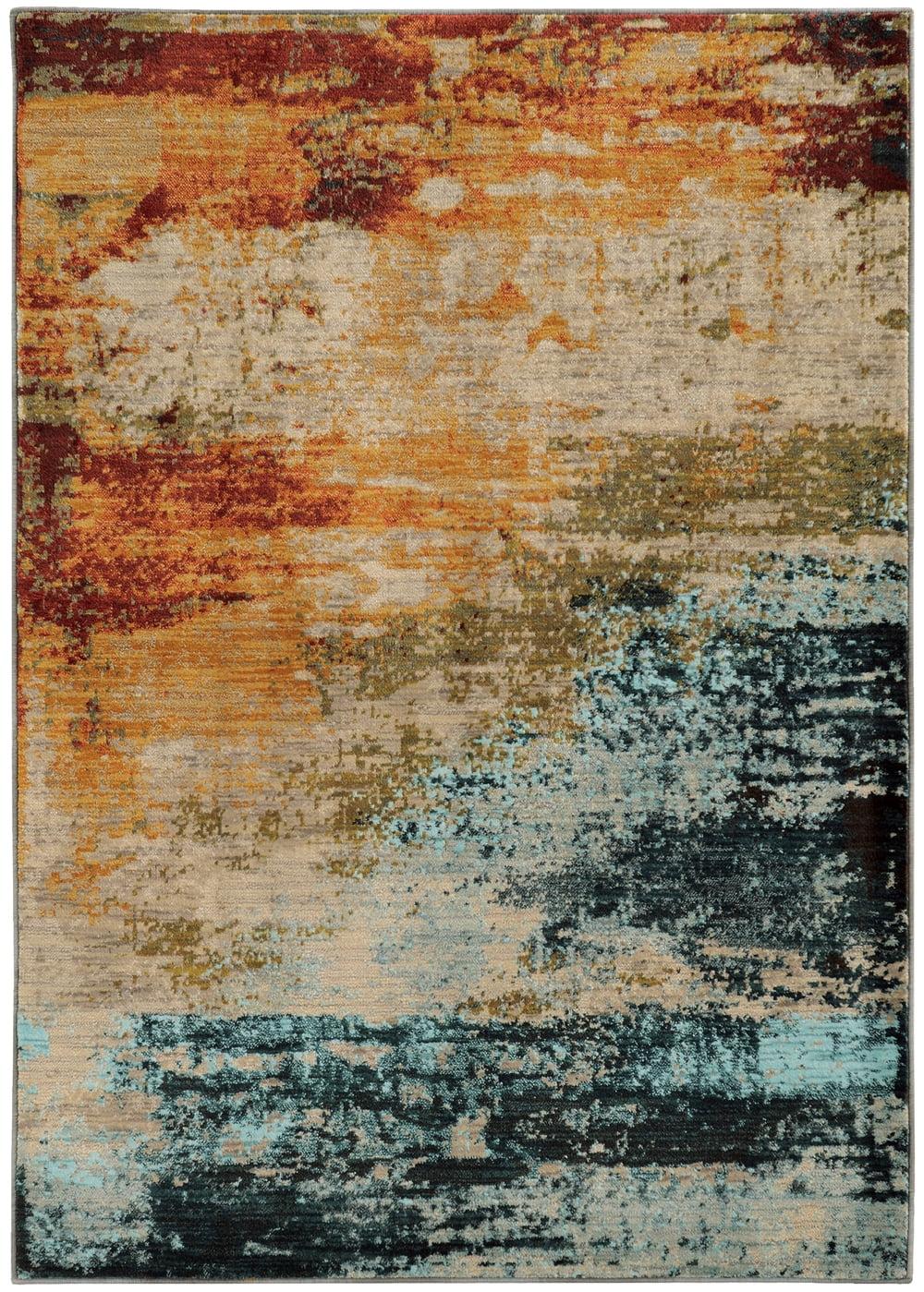 Moretti Birani Area Rug 6365A Blue Rusted Worn 7' 10" x 10' 10" Rectangle