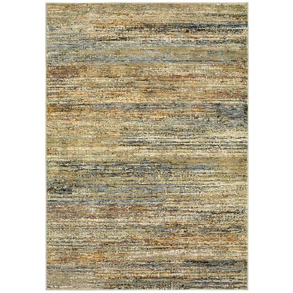 Oriental Weavers Atlas 8037J Gold/ Green Indoor Area Rug - 3'3" x 5'2"