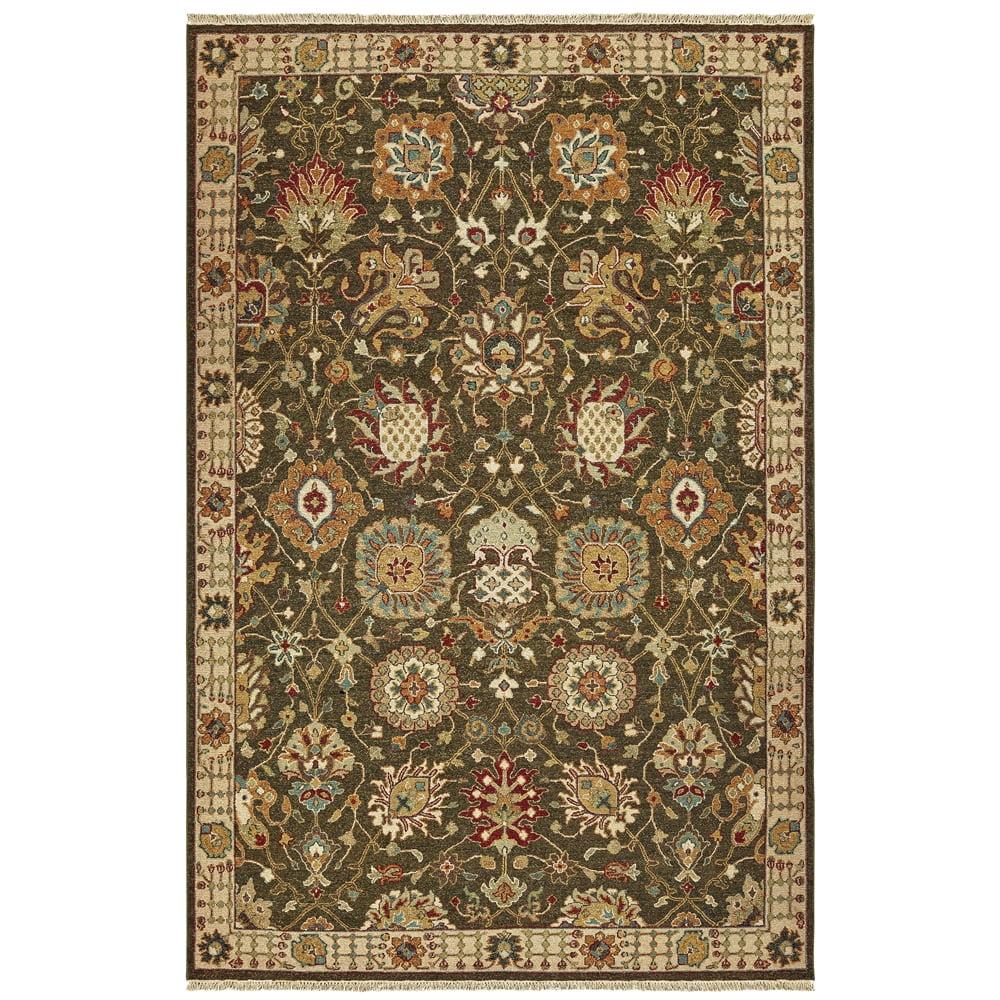 Angora Oriental Handwoven Wool Brown/Ivory Area Rug