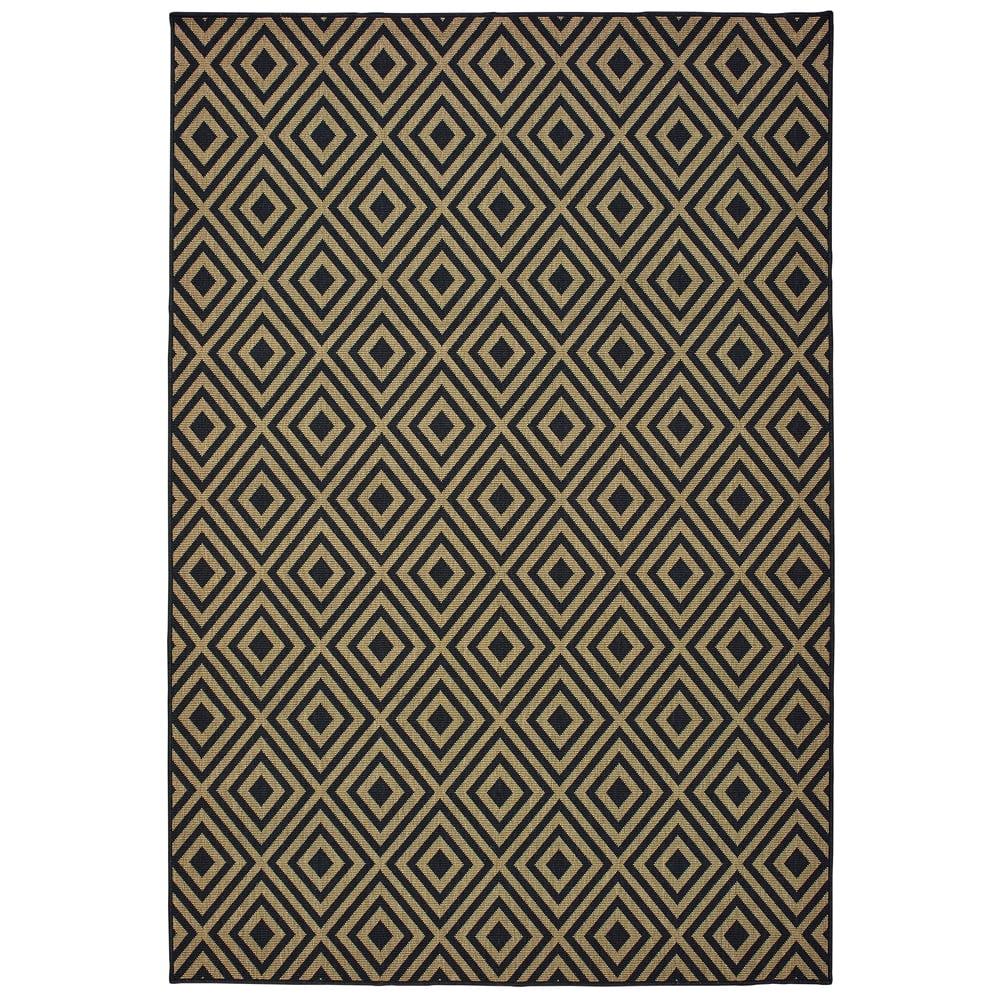 Oriental Weavers Marina 2335K Black/ Tan Indoor/Outdoor Area Rug - 5'3" x 7'6"