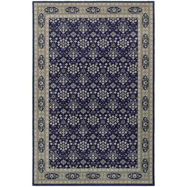 Moretti Vert Area Rug 119B3 Navy Dots Circles 12' x 15' Rectangle