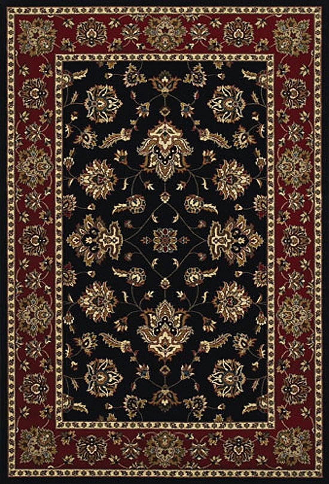 Black and Red Persian Style Synthetic Area Rug 6'7" x 9'6"