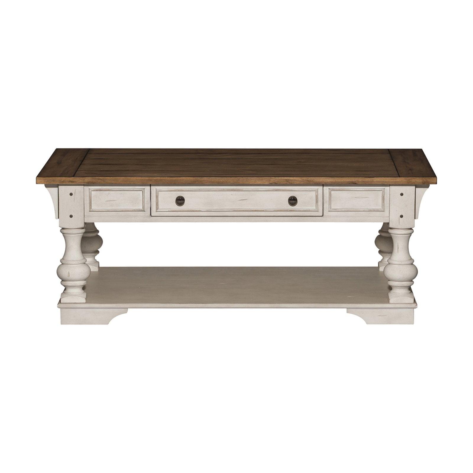 Morgan Creek Antique White Rectangular Coffee Table with Storage