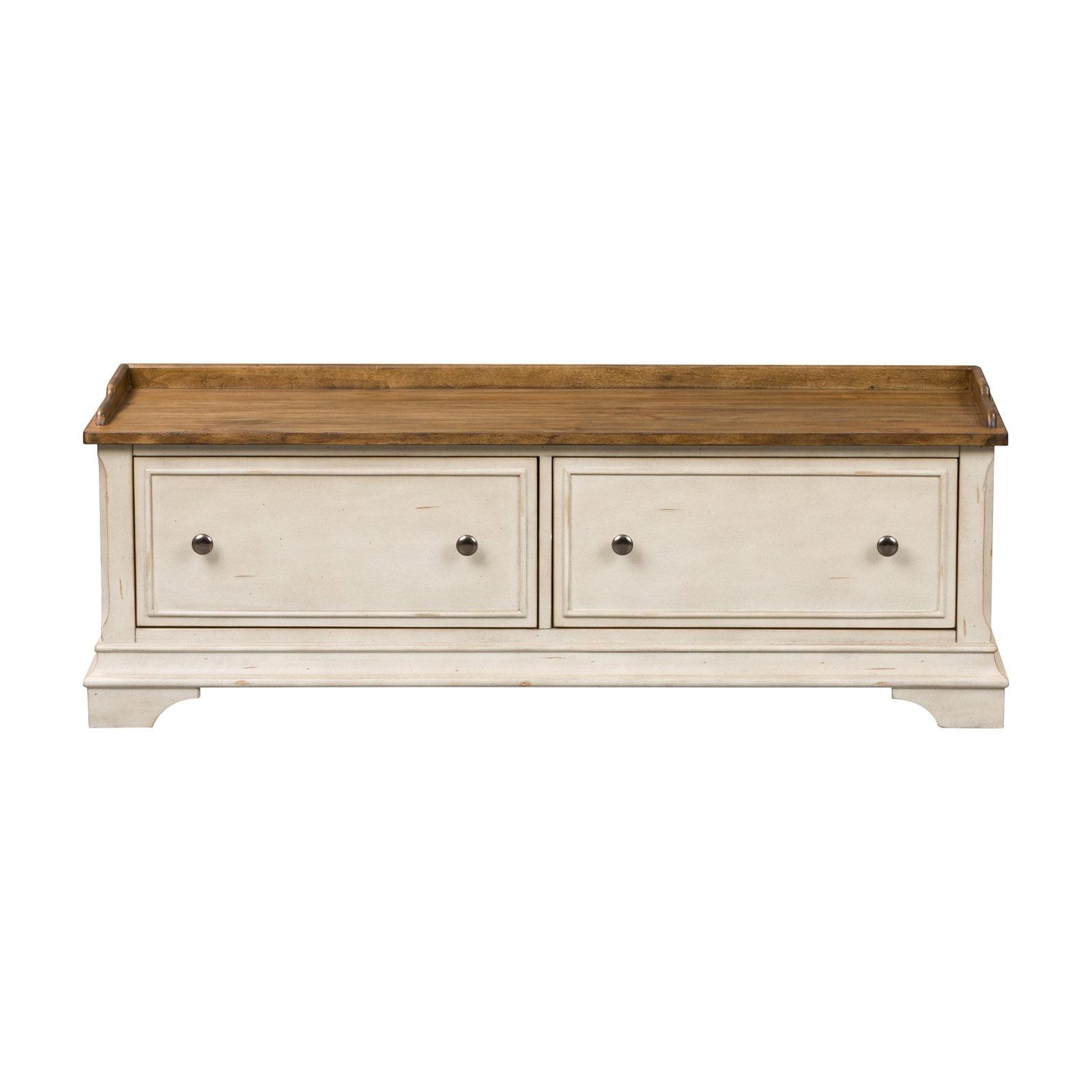 Morgan Creek White Wood Storage Hall Bench