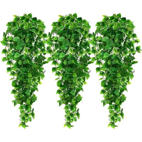 Miayilima Hangs Decoration indoor Artificial Plants 3PCS Hanging Baskets) Outdoor for Wall (No Home Decor Green
