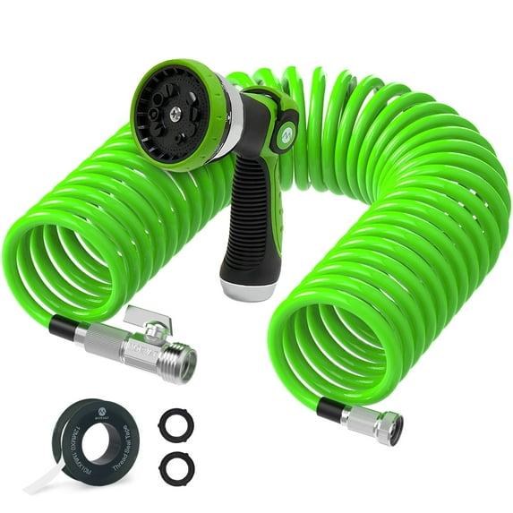 Morvat Morvat Recoil Garden Hose with ON/OFF Valve & 10-Way Spray Nozzle