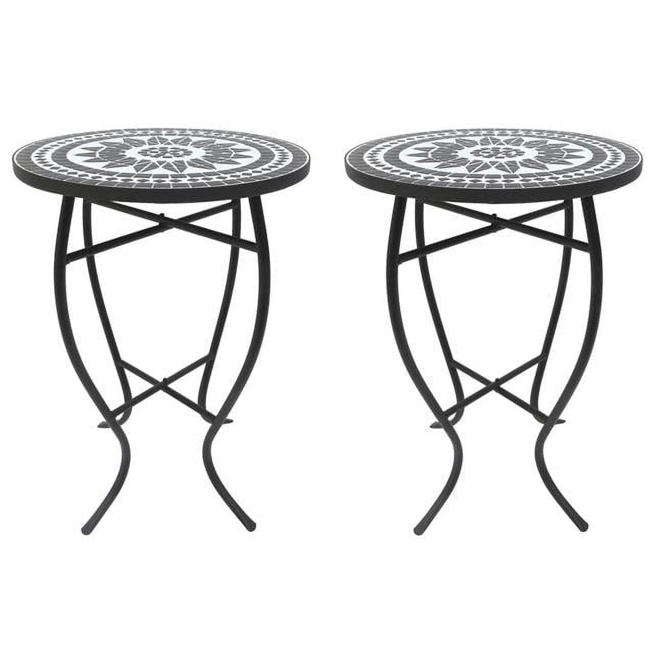 Mosaic Black Lily 24 lb Accent Table Set for Outdoor