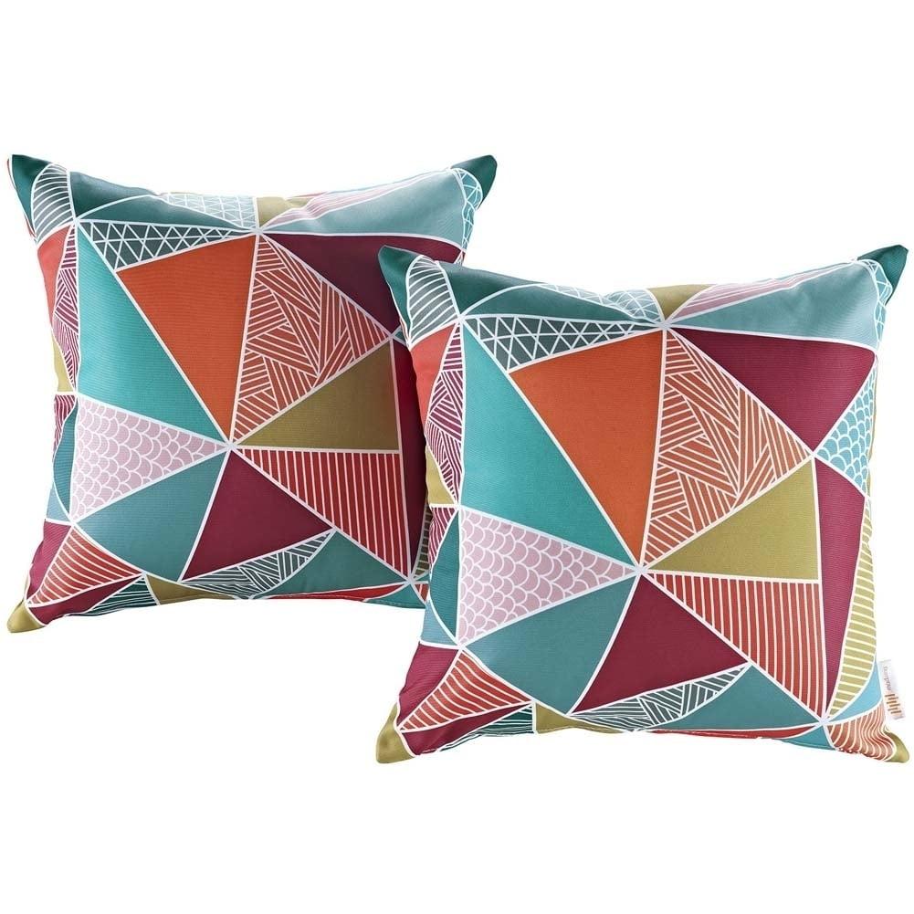 Mosaic Patterned Square Kids Outdoor/Indoor Throw Pillows Set