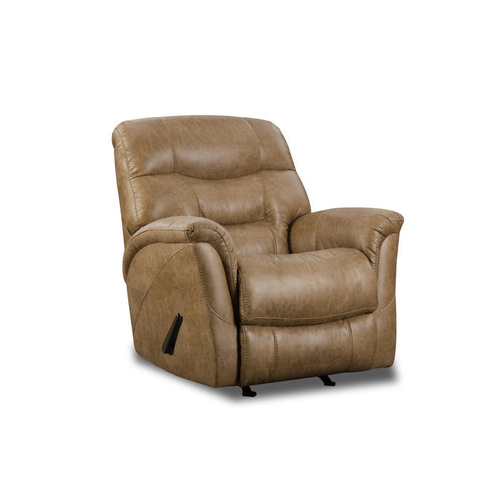 Noel Brown Faux Leather Recliner with Metal Frame