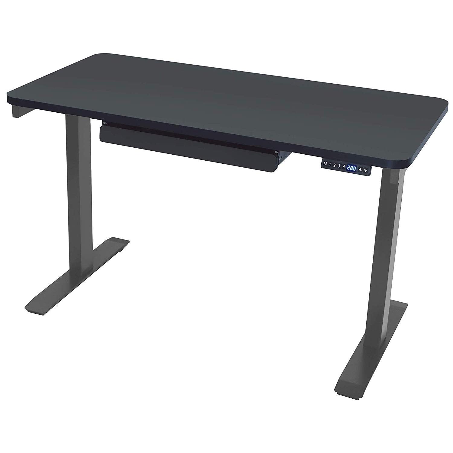 Gray Adjustable Height Desk with Drawer and USB Port