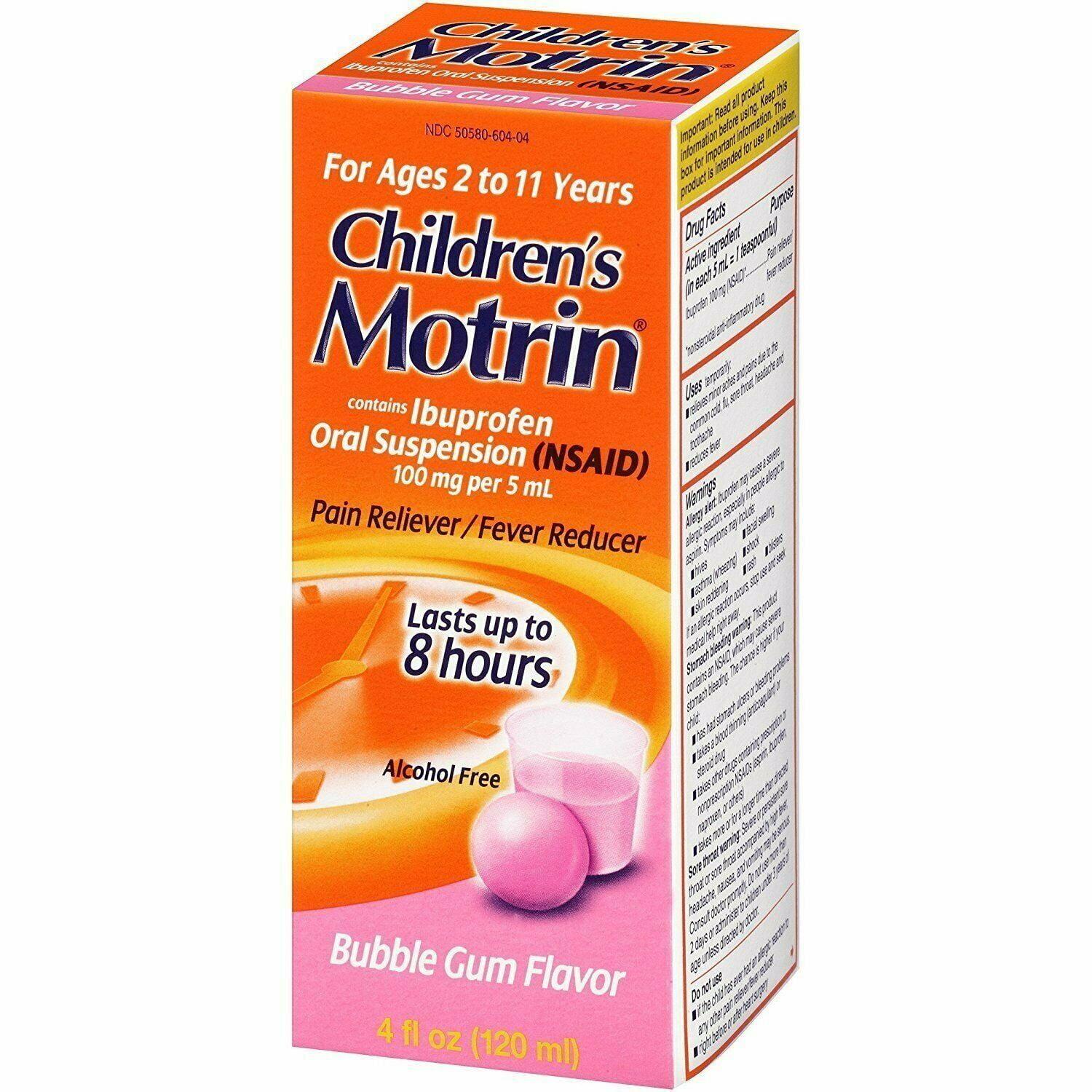 Children's Motrin Pain Reliever/Fever Reducer Liquid - Ibuprofen (NSAID) - Bubble Gum - 4 fl oz