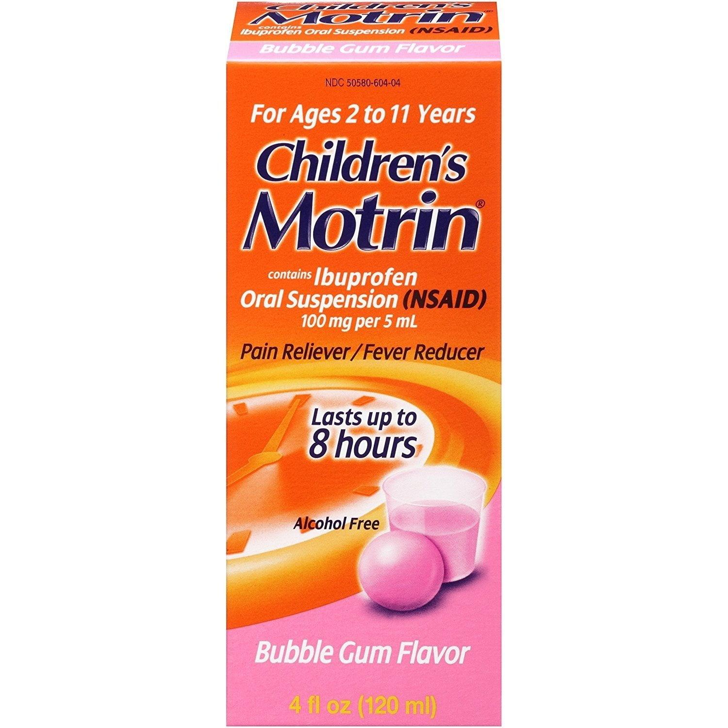 Children's Motrin Pain Reliever/Fever Reducer Liquid - Ibuprofen (NSAID) - Bubble Gum - 4 fl oz