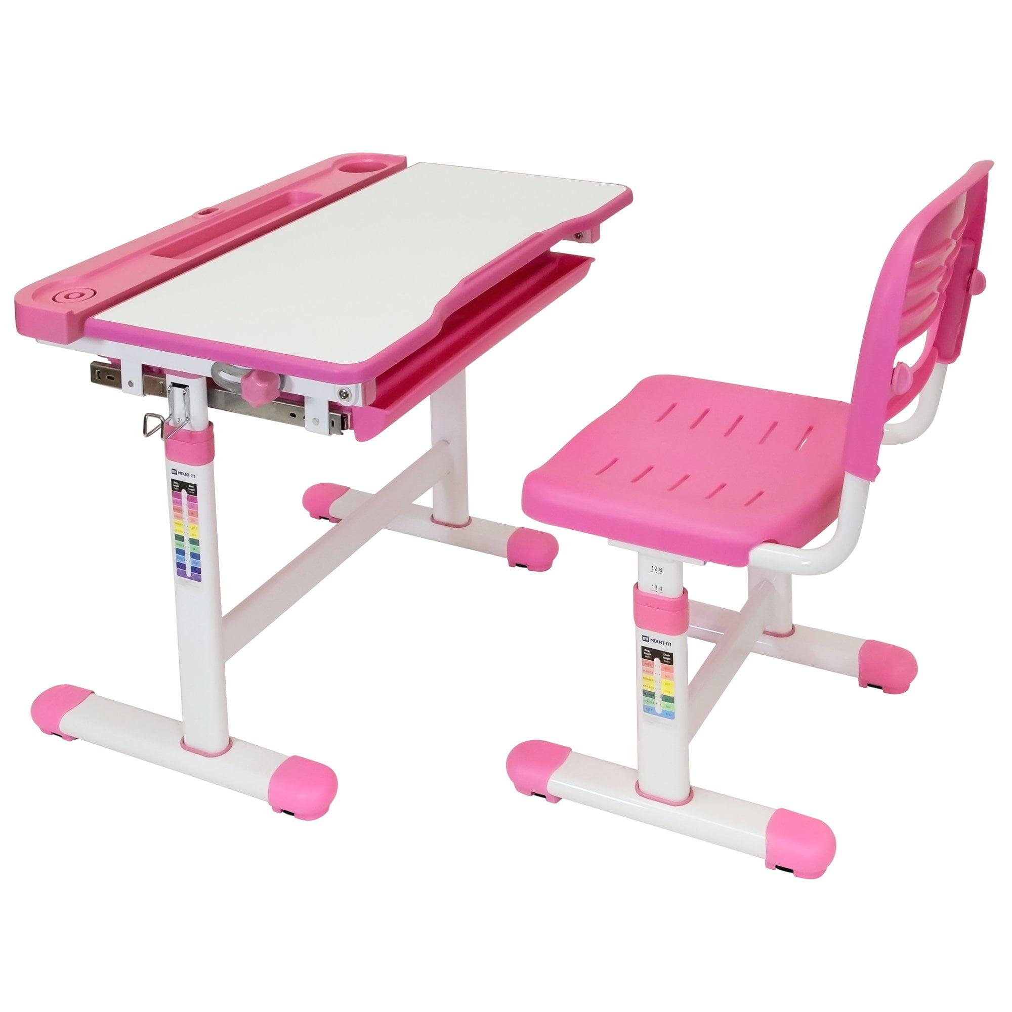 Amarjot Kids Desk and Chair Set with 40 Degree Tilt-able Desktop, Multi-Func Height Adjustable