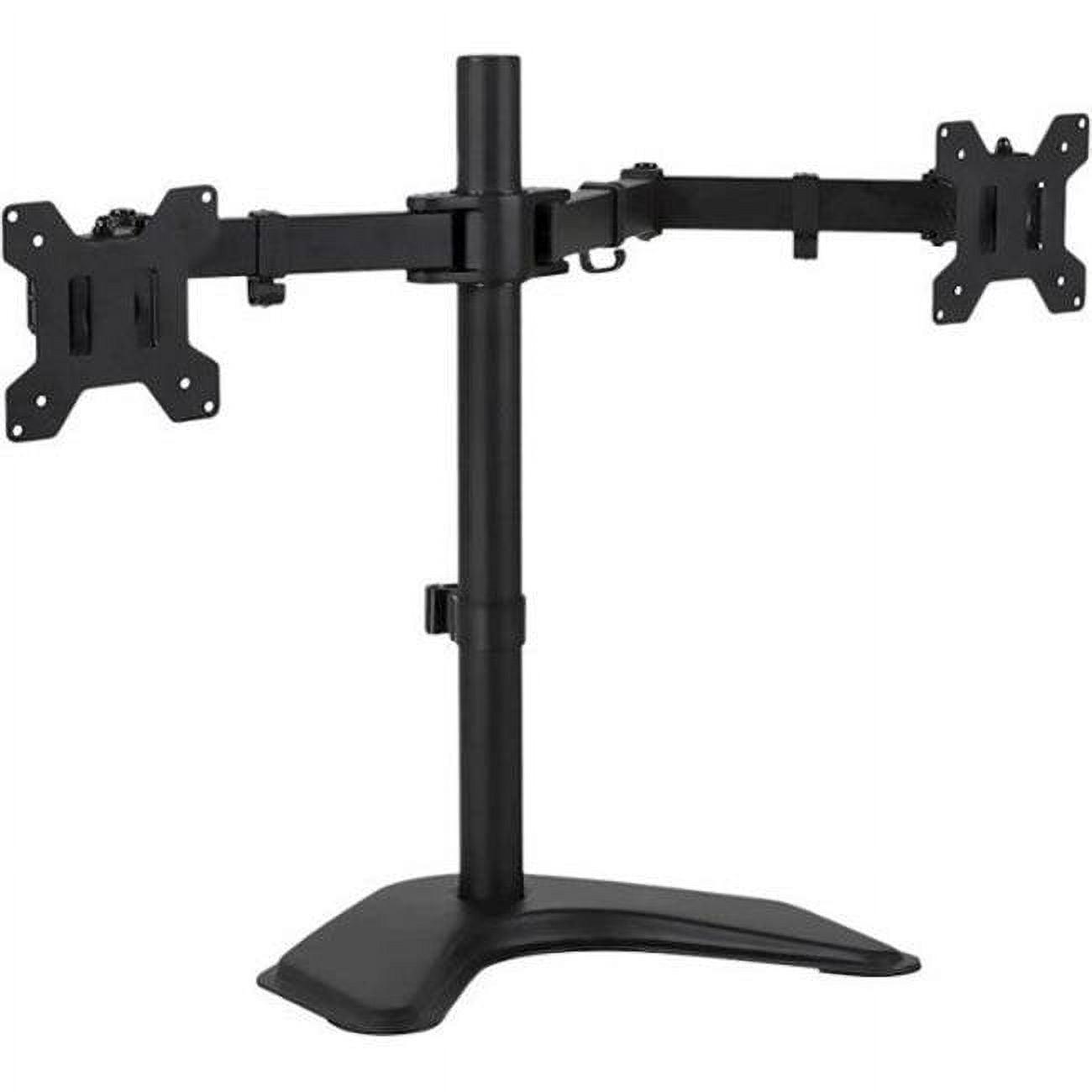 Black Dual Monitor Desk Stand with Adjustable Arms