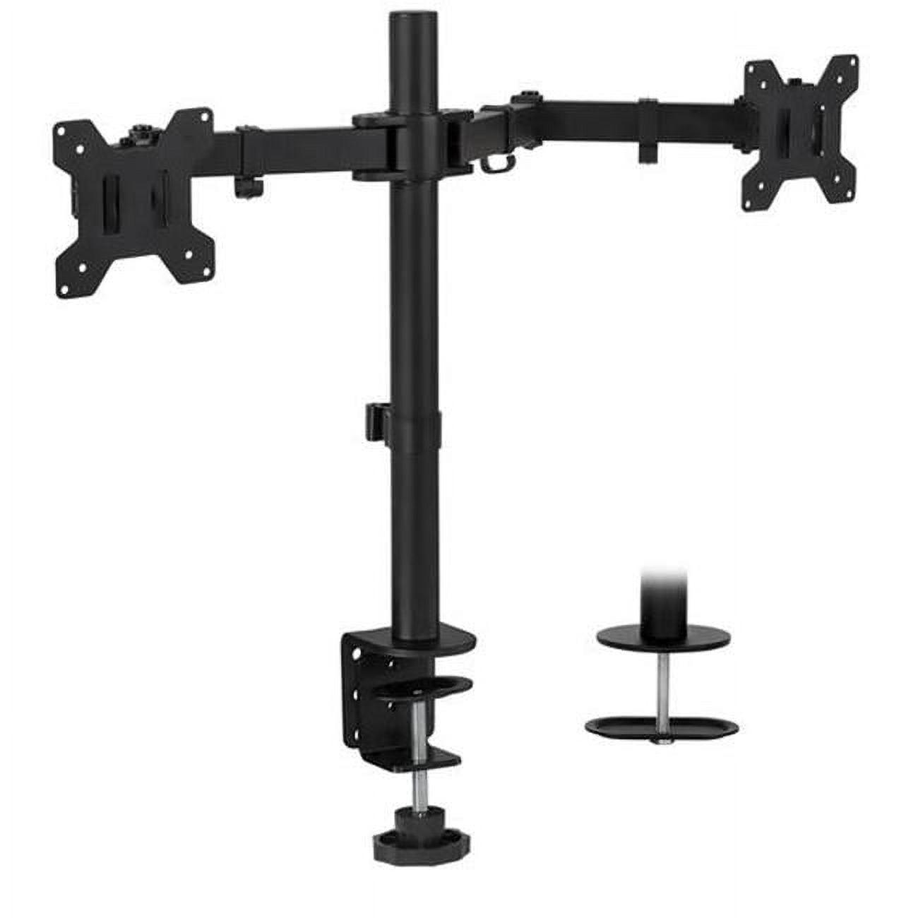 ErgoFlex Black Steel Dual Monitor Desk Mount, Full-Motion 19"-32"