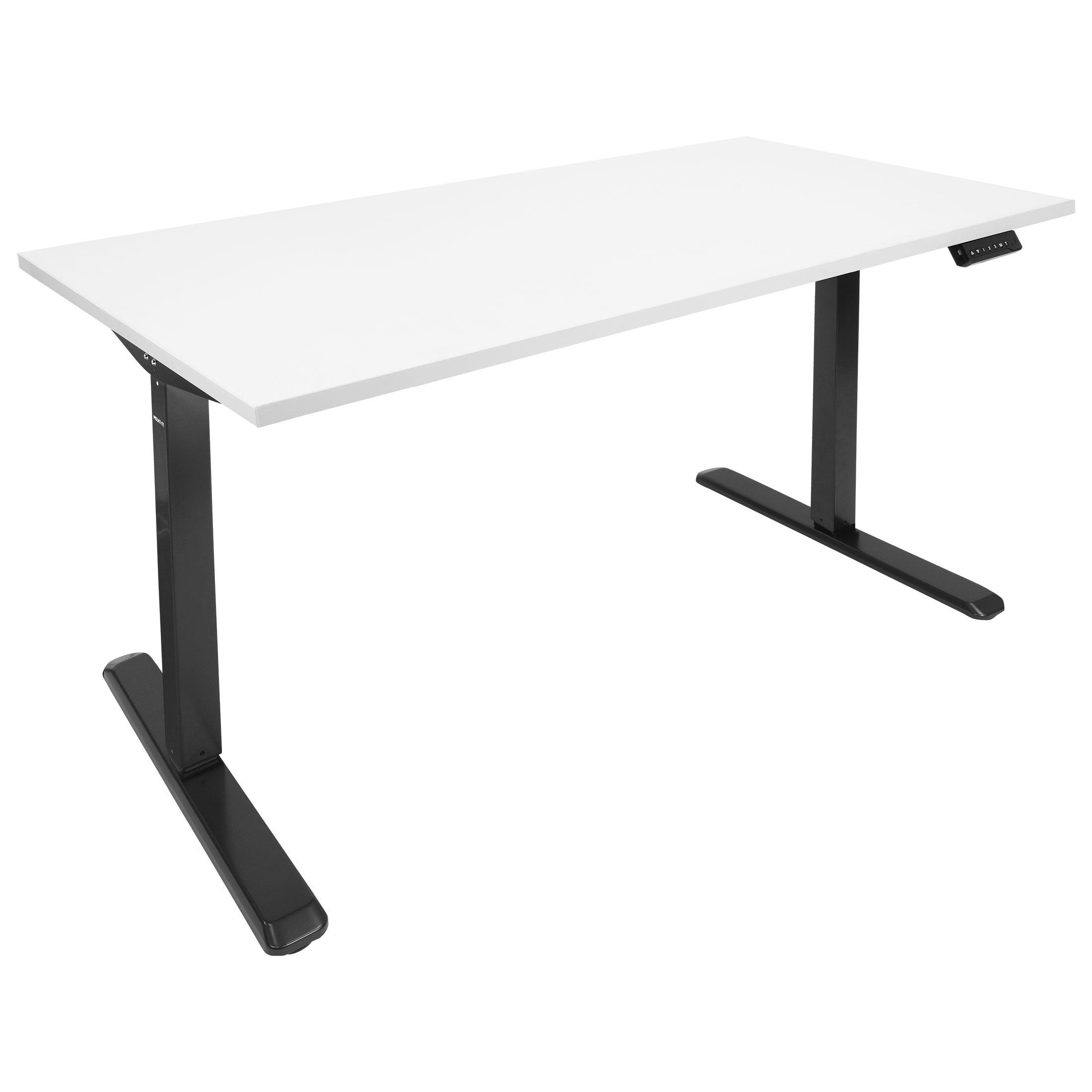 ElevatePro 59" White/Black Electric Sit-Stand Desk with Programmable Height