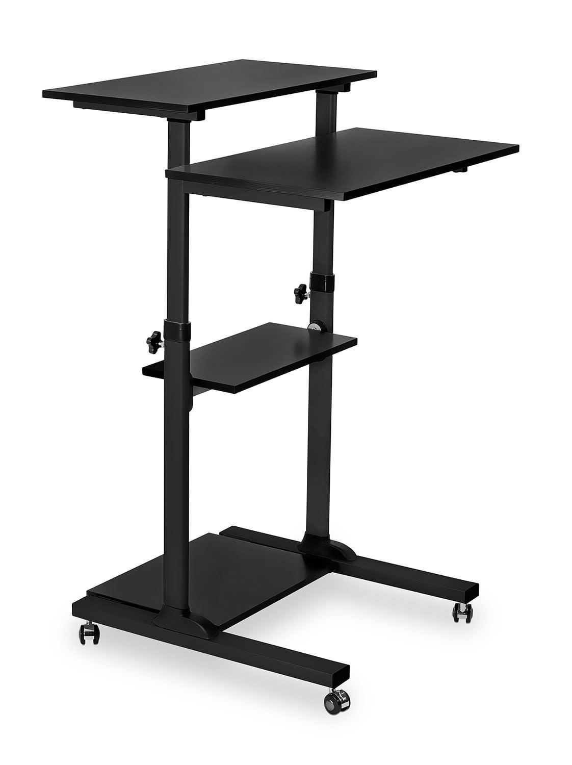 Mount-it Mount-It! Mobile Standing Desk and Rolling Presentation Cart ,27.5-Inch Platform, Locking Wheels