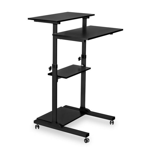 Mount-it Mount-It! Mobile Standing Desk and Rolling Presentation Cart ,27.5-Inch Platform, Locking Wheels