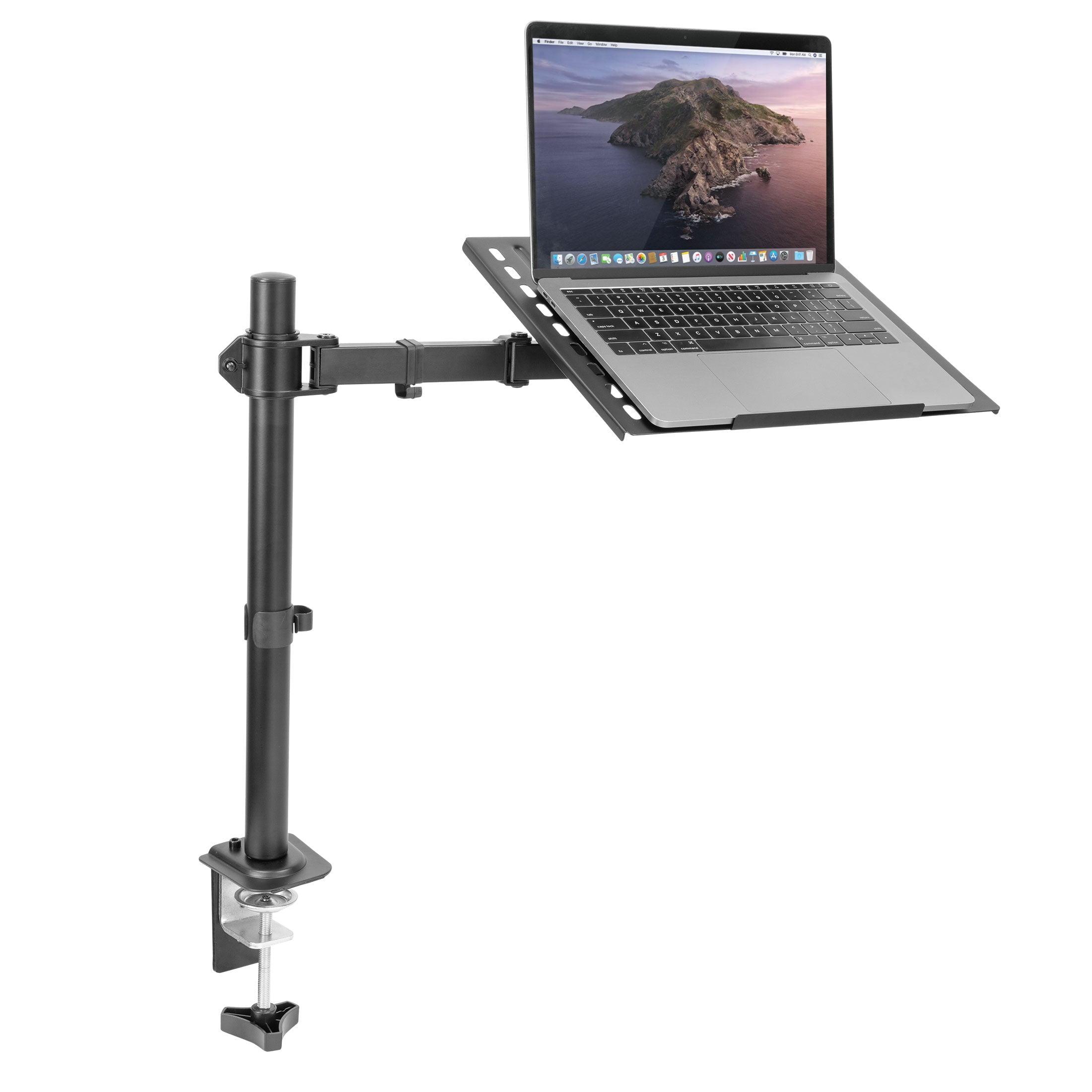 Black Adjustable Laptop Desk Mount with Vented Tray