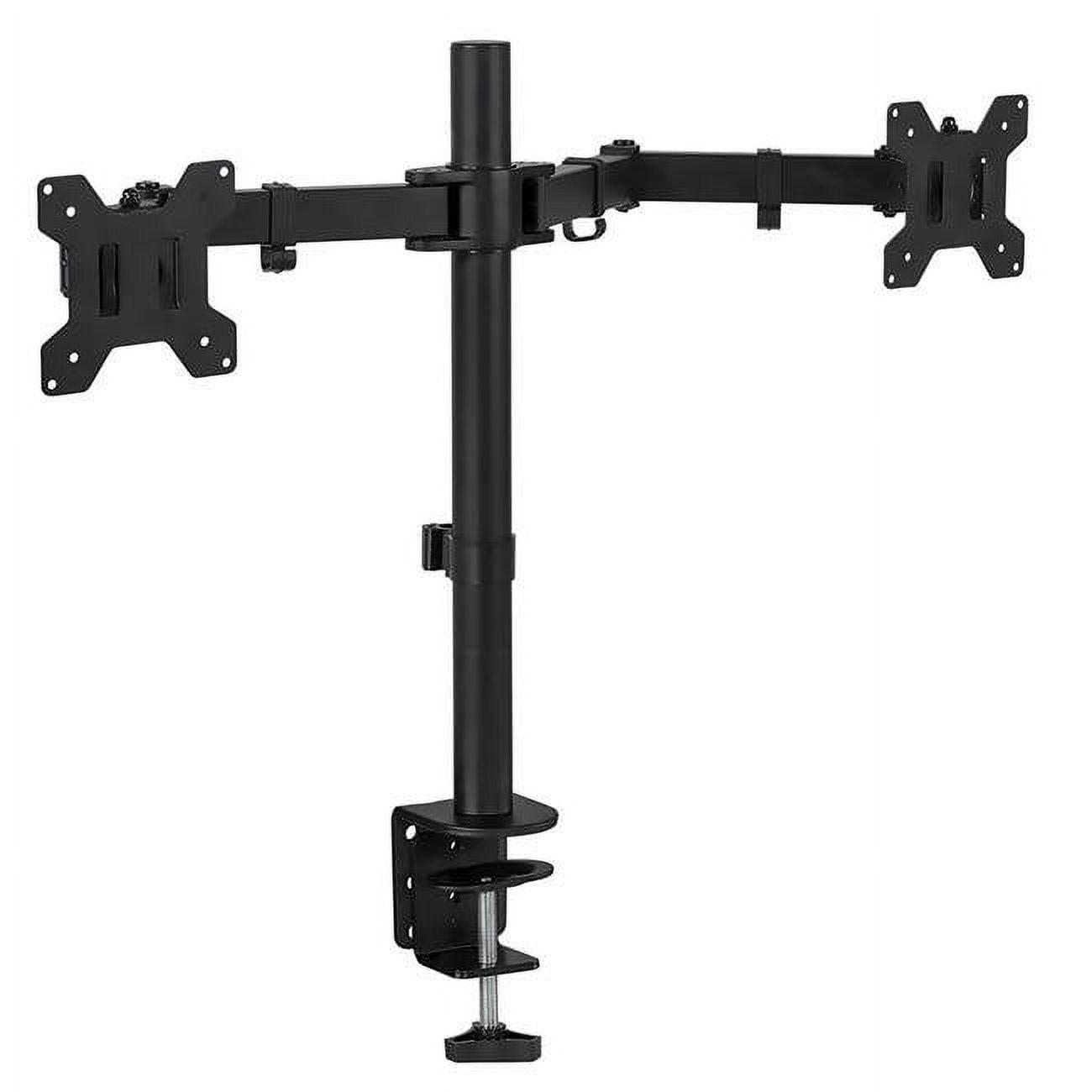 Mount-It! Dual Monitor Mount | Double Monitor Desk Stand | Two Full Motion Adjustable Arms Fit 2 Computer Screens 17 - 32 in. | C-Clamp & Grommet Base