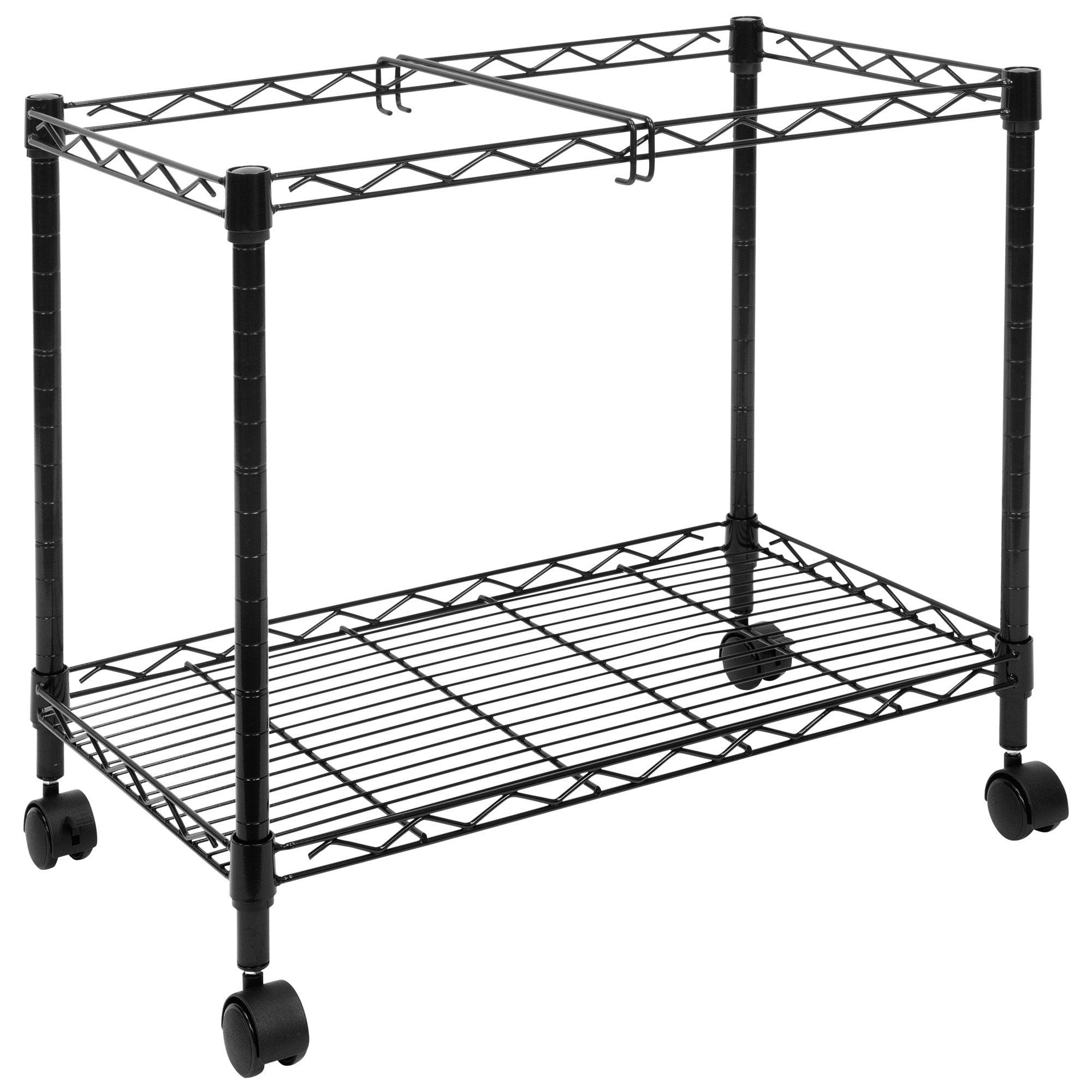 Mount-It! Mobile Rolling File Folder Cart with Wheels | Single Tier with Storage Rack and Locking Casters | Fits Letter and Legal Size Filing Folders