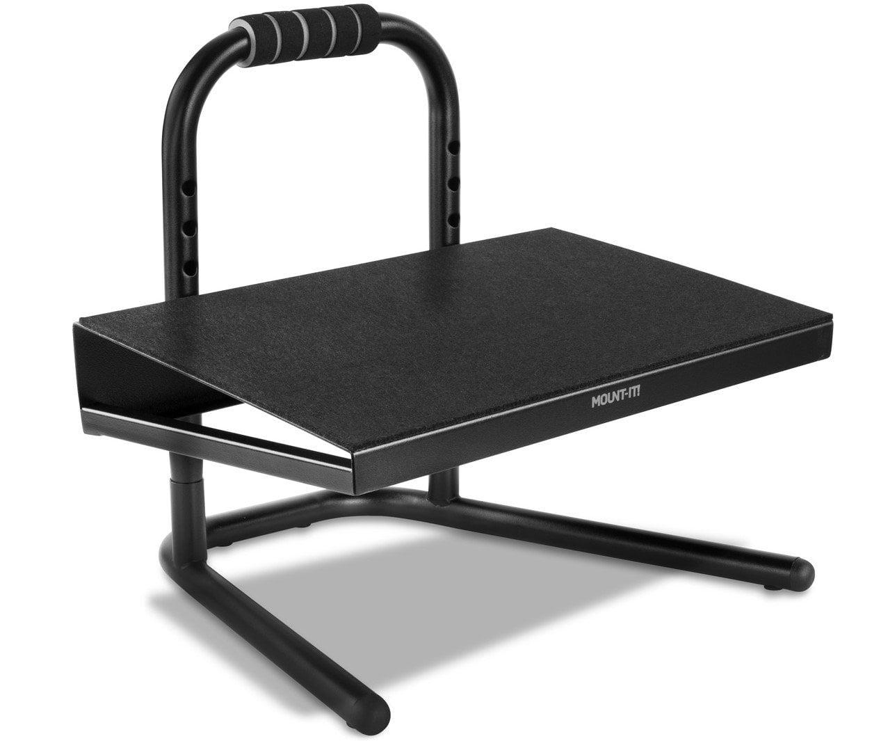 Mount-It! Height Adjustable Footrest for Standing and Sitting, Under The Desk Footrest with Handle