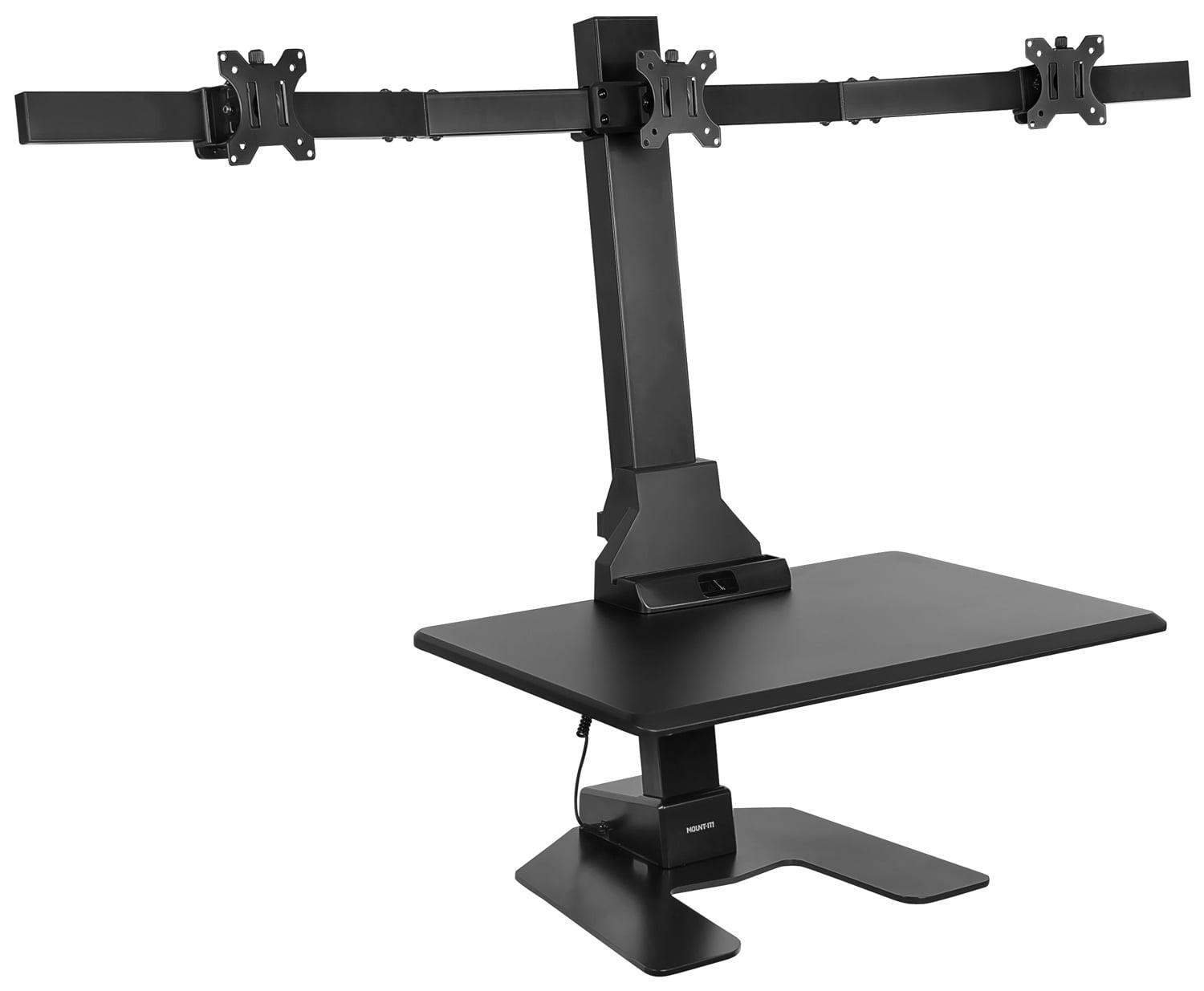 Electric Adjustable Triple Monitor Standing Desk Converter