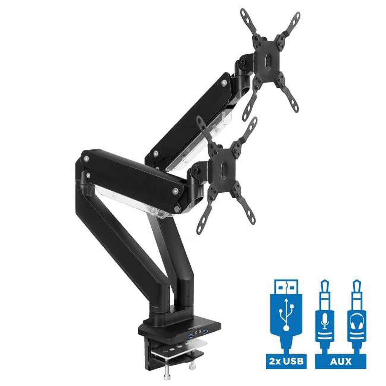 Mount-It! Full Motion Articulating Heavy Duty Dual Monitor Desk Mount w/ USB 3.0 Ports Fit 17-35 in, 33 Lbs. Capacity Per Arm w/ Adjustable Gas Spring