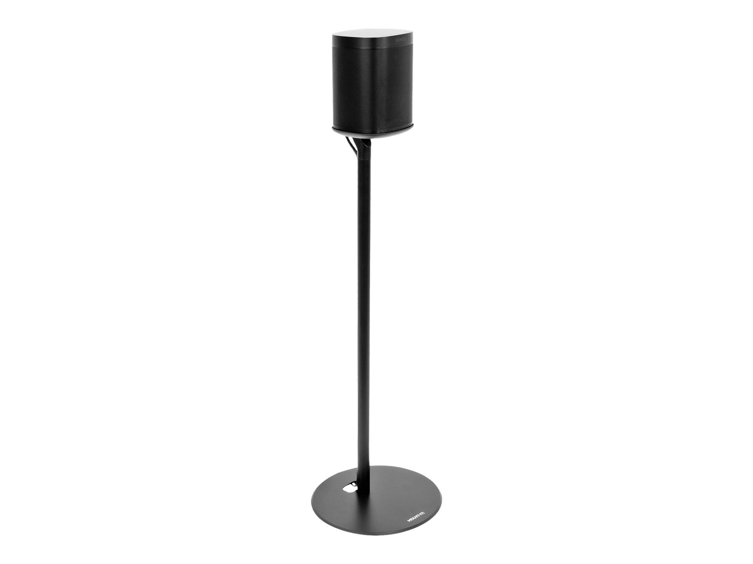 Mount-It! Speaker Floor Stand for Sonos One, SL, and Play:1 [28" Tall] Built-in Cable Management, Lightweight, Space Saving, Enhanced Surround Sound